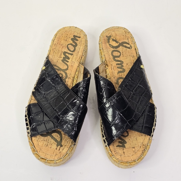 Sam Edelman Shoes - 2/$60 Sam Edelman Black Croc-Embossed Natty Sandals